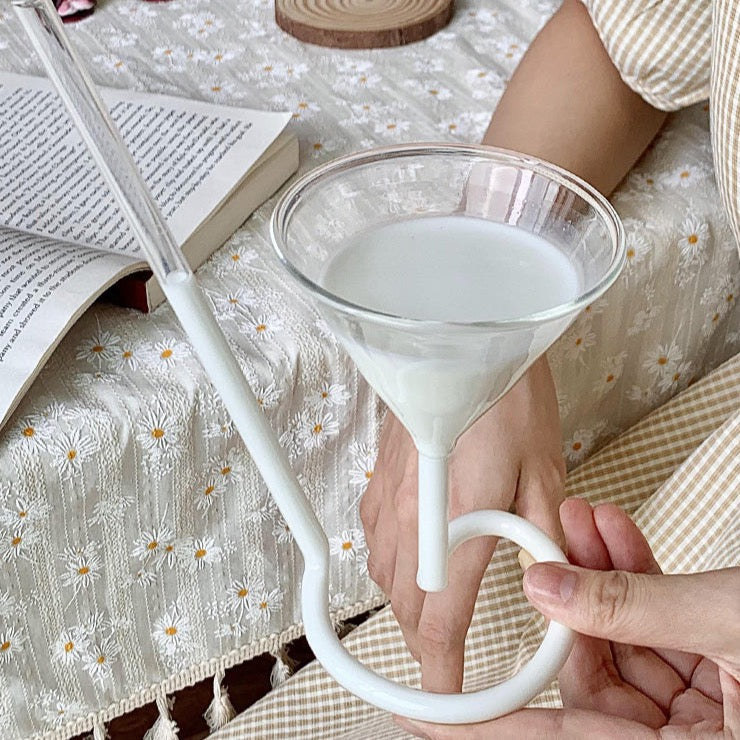 Transparent Glass with Straw Cup