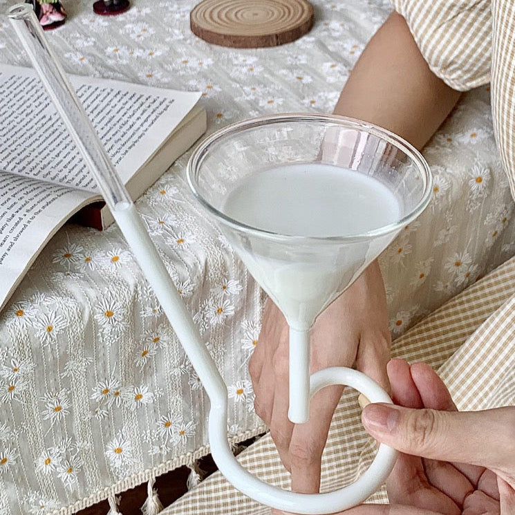 Transparent Glass with Straw Cup