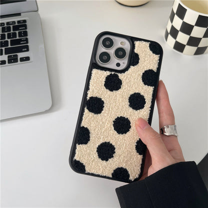 Polka Dot Plush Phone Case