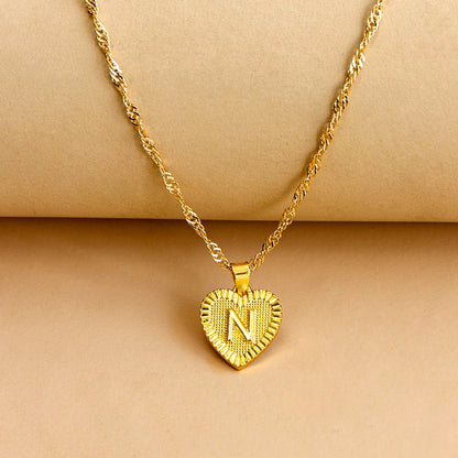 Vintage Initial Heart Necklace