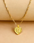 Vintage Initial Heart Necklace