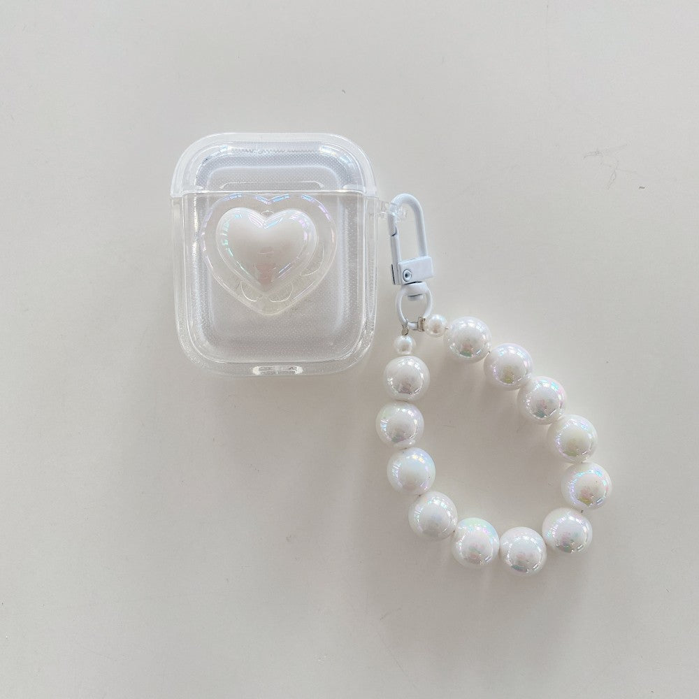 Heart and Pearl Chain AirPods Case