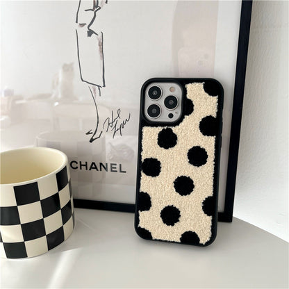 Polka Dot Plush Phone Case