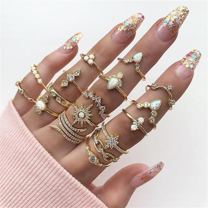 17Pcs Diamond Ring Set