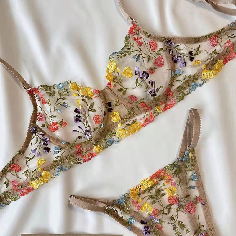 Floral Embroidered Lingerie