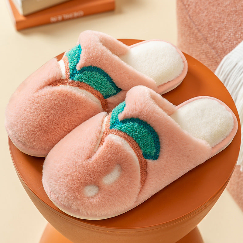 Couple Fruit Plush Slippers