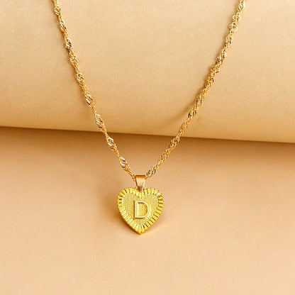 Vintage Initial Heart Necklace