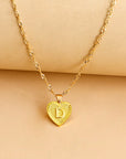 Vintage Initial Heart Necklace