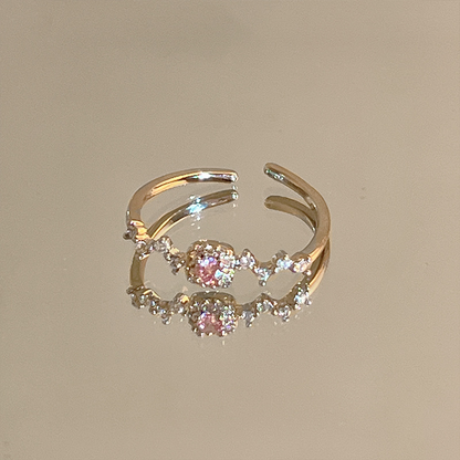 Y2K Pink Rhinestone Rings