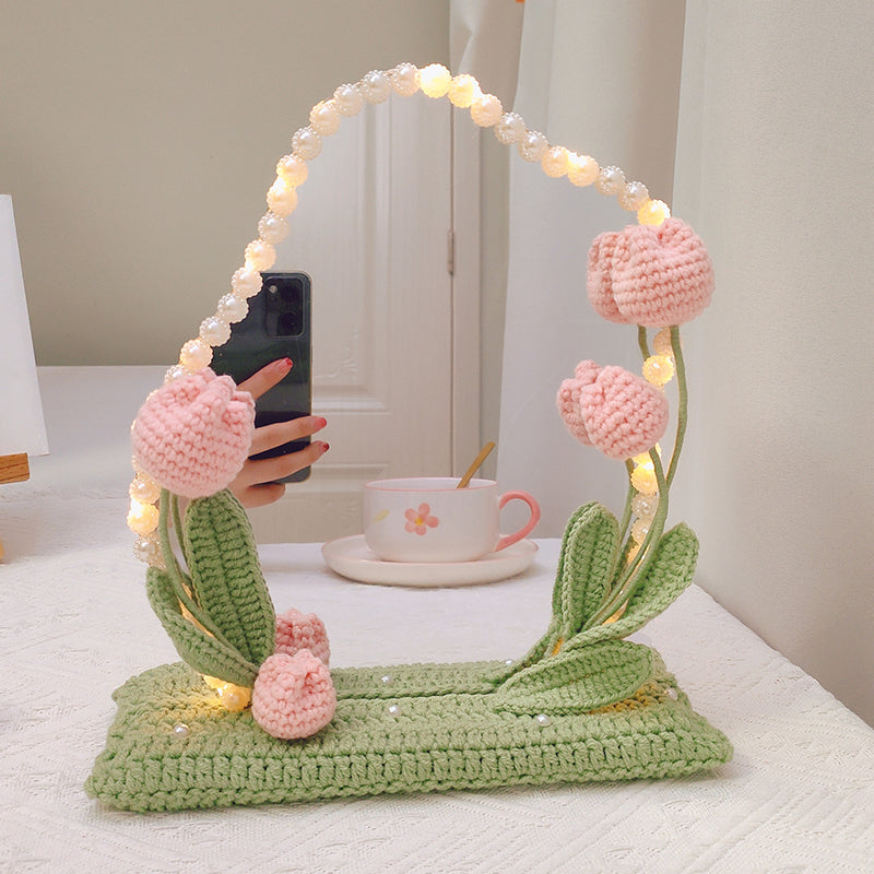 DIY Crochet Flower Table Mirror