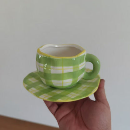 Ceramic Flower Cup And Saucer Set