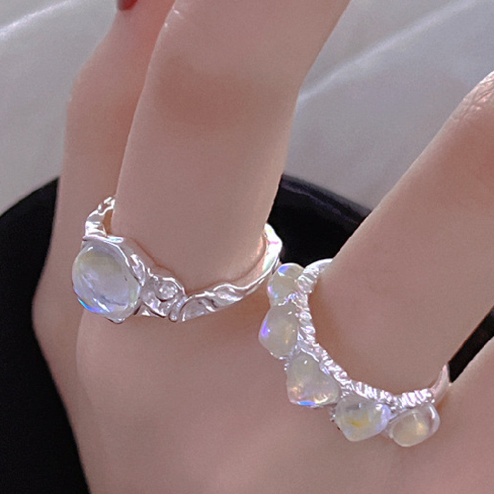 Heart Moonstone Rings