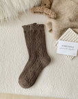 Diamond-shaped Wool Mid-thigh Socks