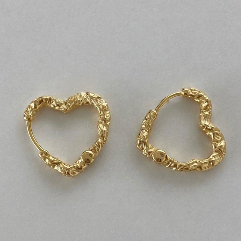 Heart Shaped Textured Earrings