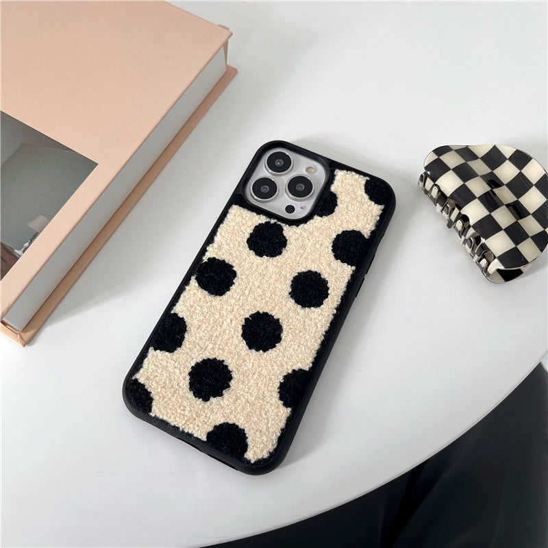 Polka Dot Plush Phone Case