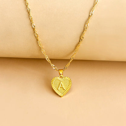 Vintage Initial Heart Necklace