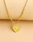 Vintage Initial Heart Necklace