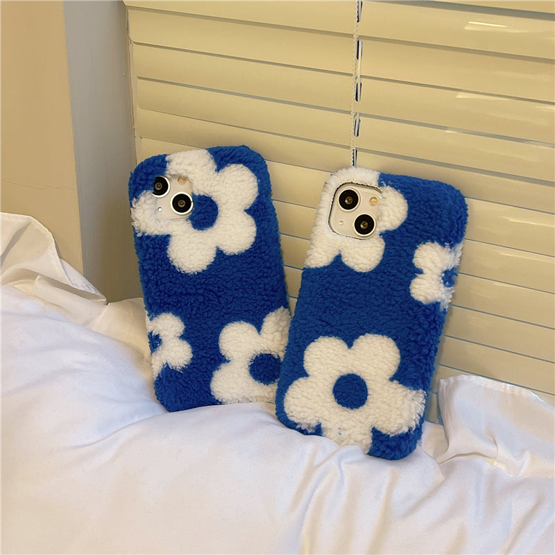 Plush Blue Flower Phone Case