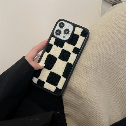 Checkered Embroidered Phone Case