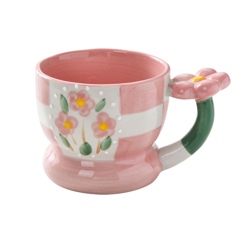 Hand Painted Floral Ceramic Mug