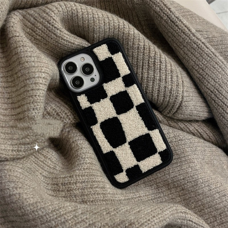 Checkered Embroidered Phone Case