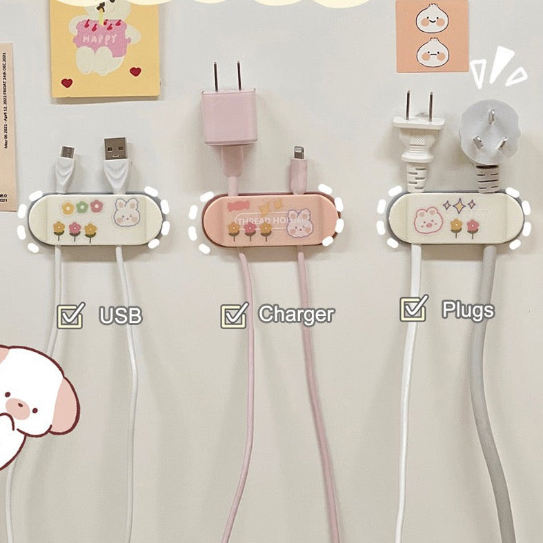 4pcs Cute Charging Cable Desk Organizers