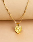 Vintage Initial Heart Necklace