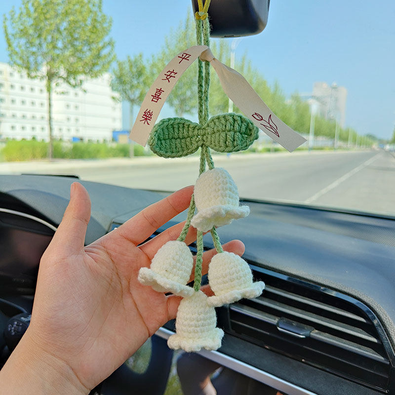 Lily Of The Valley Crochet Car Charm