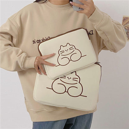 Embroidered Cat Laptop/Tablet Bag