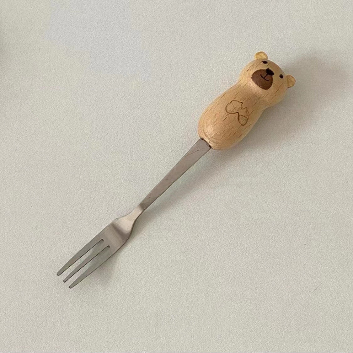 Cat/Bear Wooden Spoon Fork