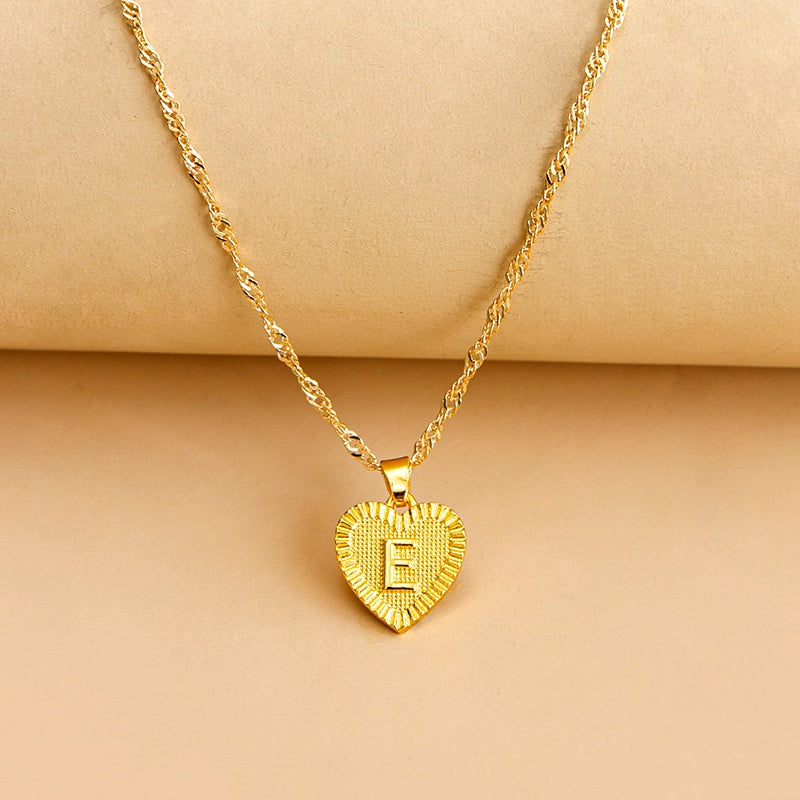 Vintage Initial Heart Necklace