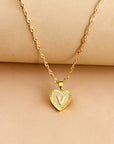 Vintage Initial Heart Necklace