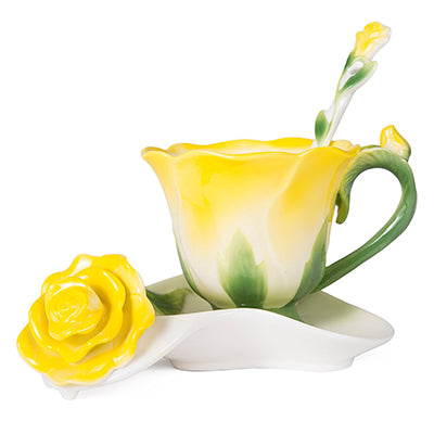 Flower Enamel Ceramic Mug