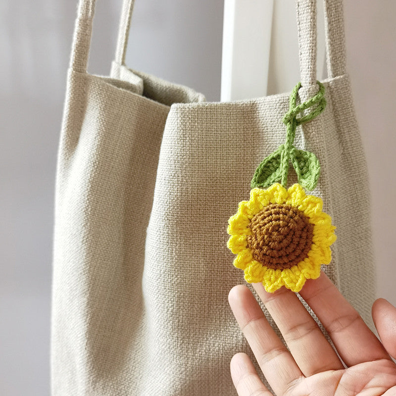 Handmade Crochet Flower Bag Charm