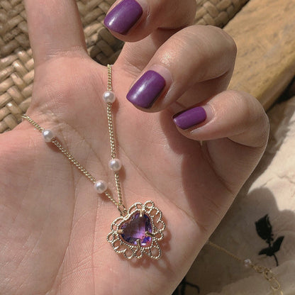 Vintage Purple Heart Necklace