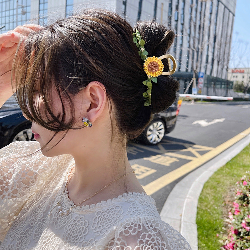 Sunflower Hair Claw Clip