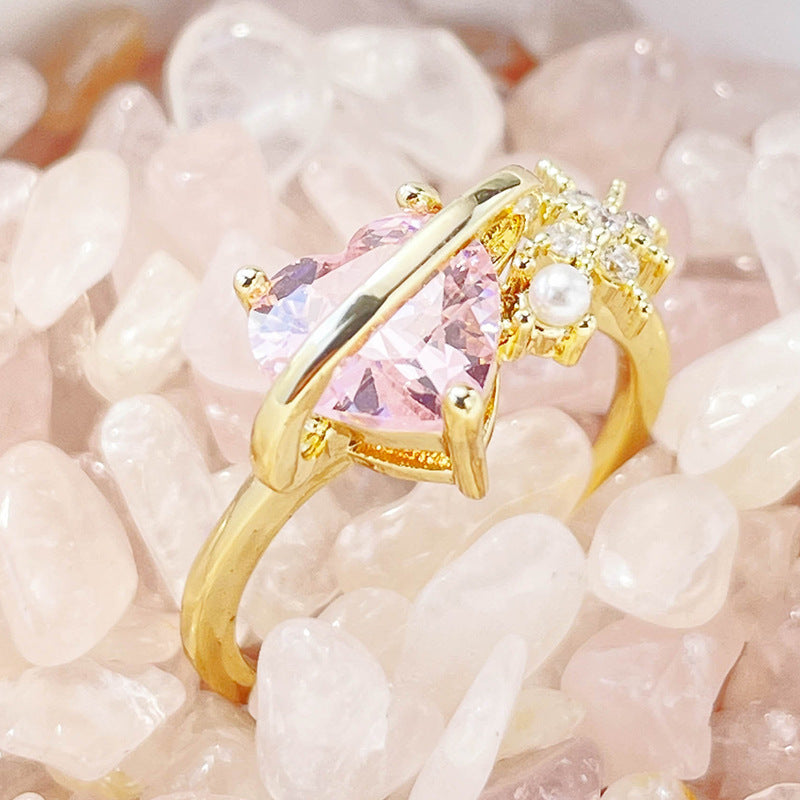 Heart & Star Pink Ring