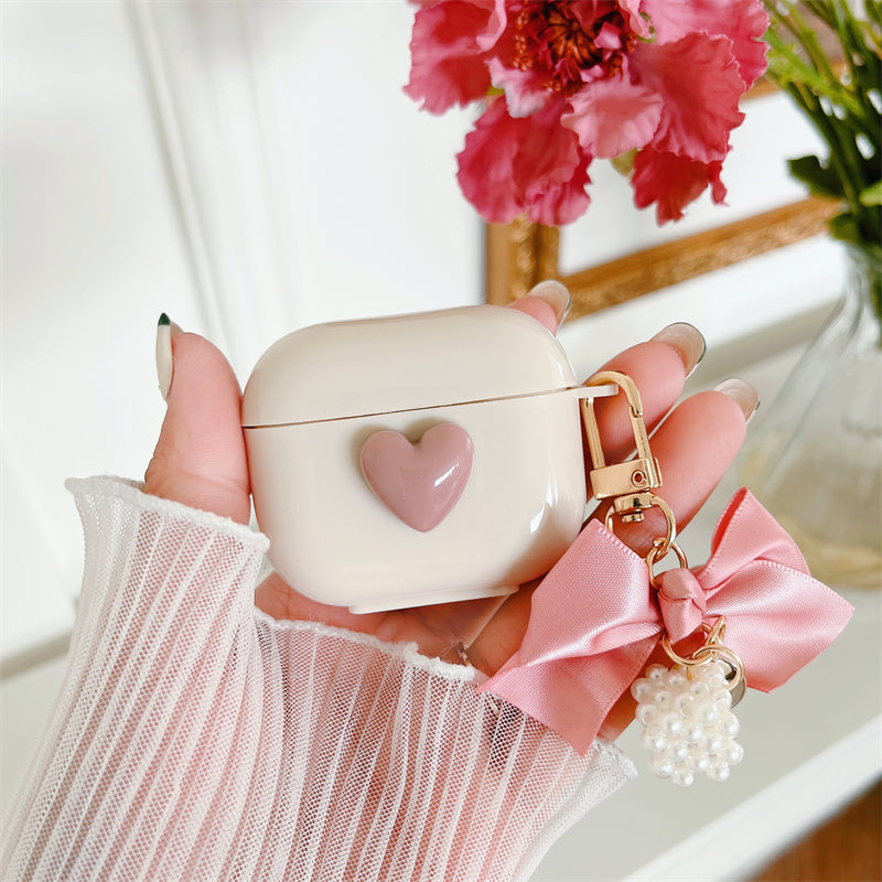 Heart and Bow Chain AirPods Case