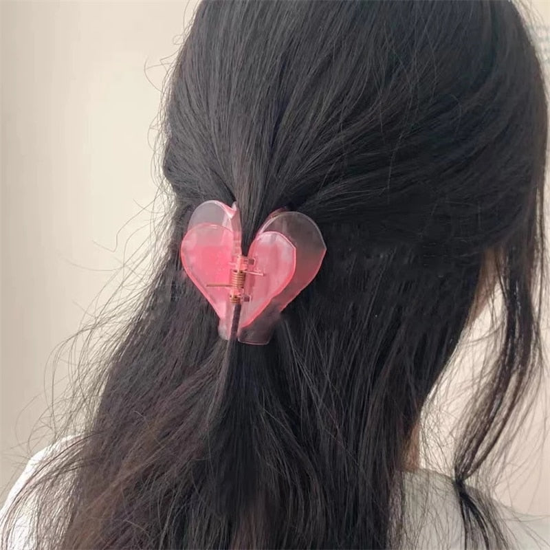 Heart Transparent Claw Clip