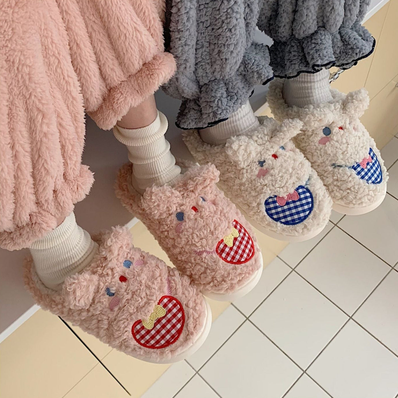 Cute Plush Bunny Slippers