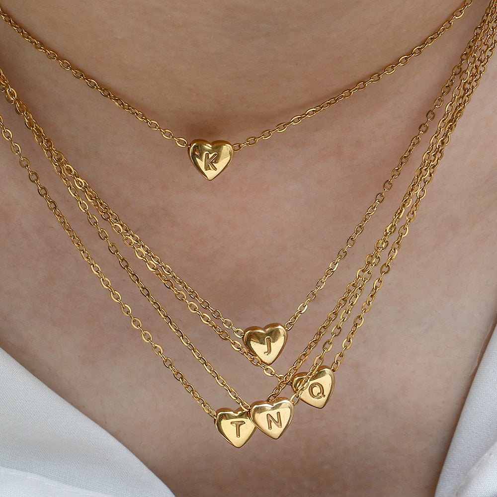 Heart-Shaped Initial Necklace