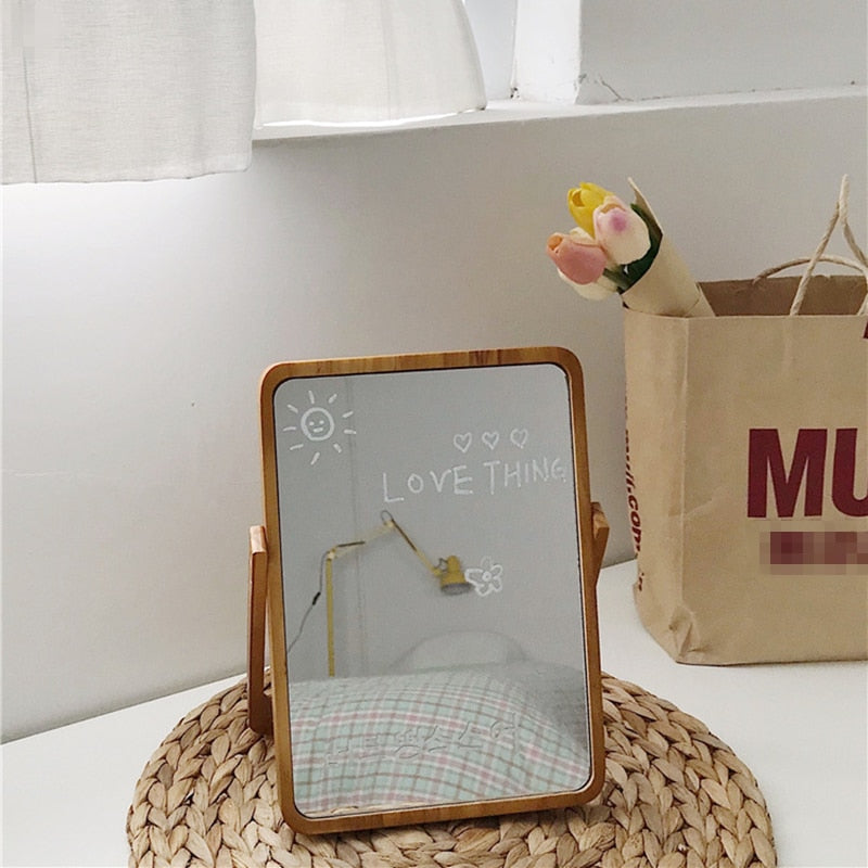 Folding Wooden Frame Mirror