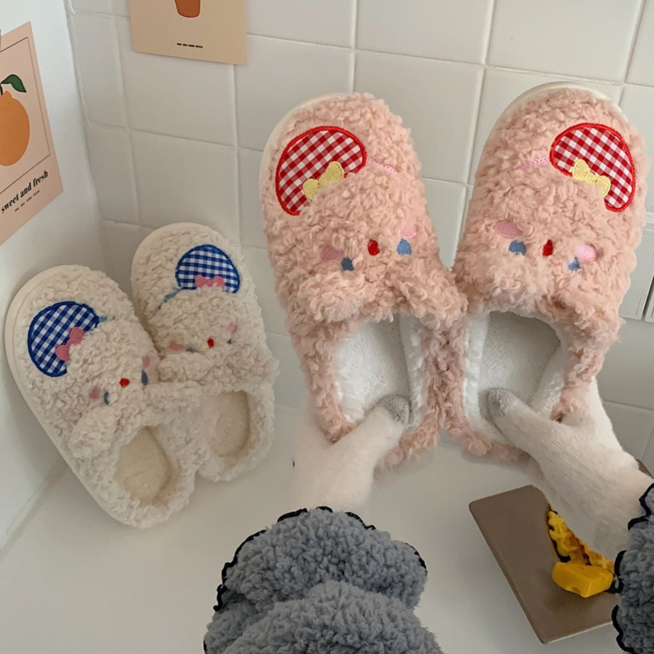 Cute Plush Bunny Slippers