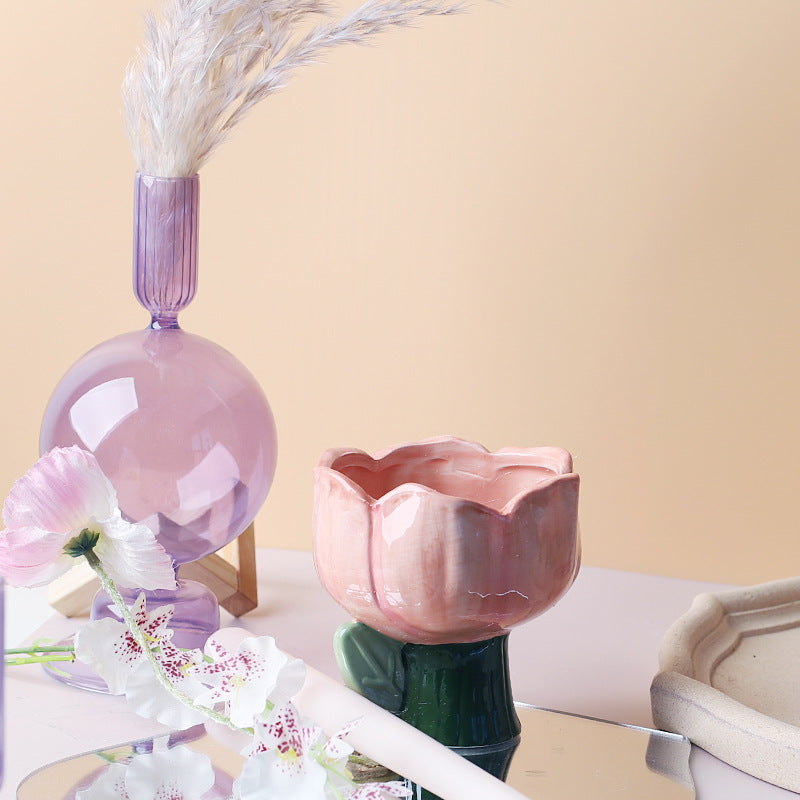 Lilac Candle Holder &amp; Vase