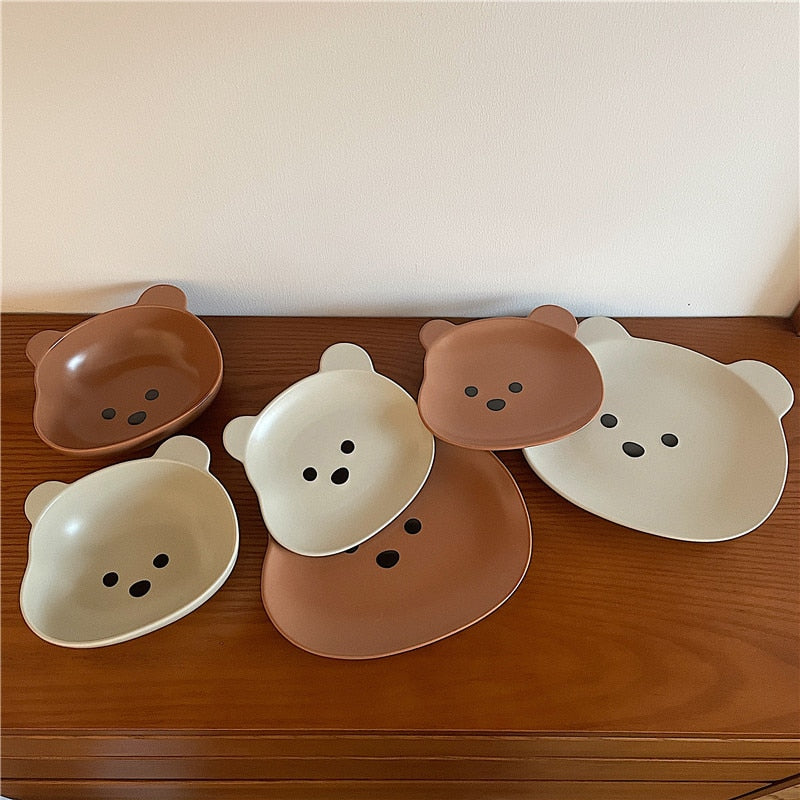 Kawaii Bear Bowl and Plate