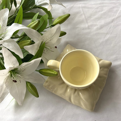 Ceramic Pillow Cup &amp; Saucer Set