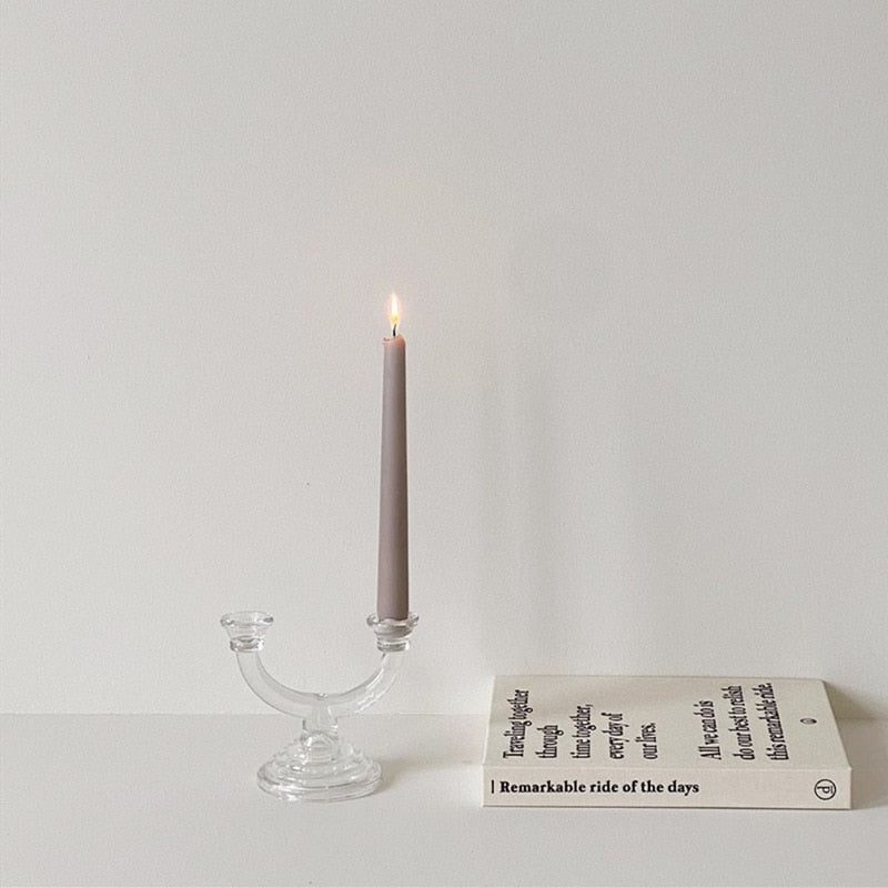 Nordic Double Glass Candlestick