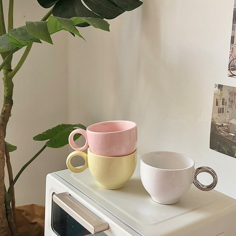 Ceramic Flower Cup And Saucer Set