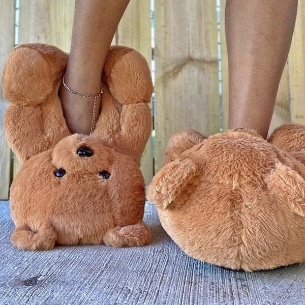 Teddy Bear Fur Slippers