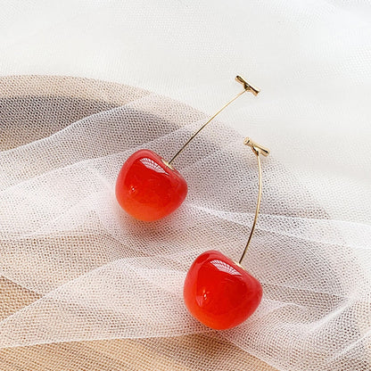 Red Cherry Drop Earrings